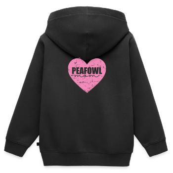 Paon Maman Plumage des oiseaux Faisan - Sweat Premium à capuche zippé enfant bio - noir - Dos - AI Model Kid Male (0cm)