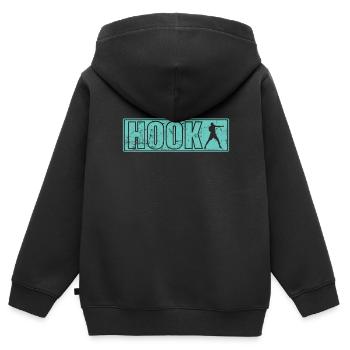 Hook Punch Boxen - Kinder Premium Organic Zip Hoodie - Schwarz - Hinten - AI Model Kid Male (0cm)