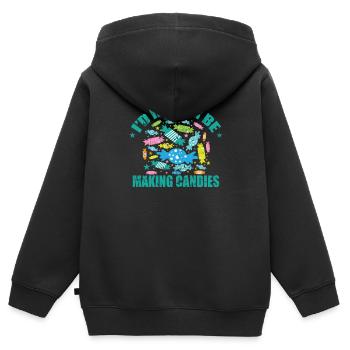Je préfère faire des confiseries de bonbons - Sweat Premium à capuche zippé enfant bio - noir - Dos - AI Model Kid Male (0cm)