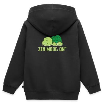 Mode Zen: En pyjama pyjama - Sweat Premium à capuche zippé enfant bio - noir - Dos - AI Model Kid Male (0cm)