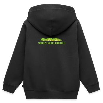 Snooze Mode: Engaged Schlafanzug Pyjama - Kinder Premium Organic Zip Hoodie - Schwarz - Hinten - AI Model Kid Male (0cm)