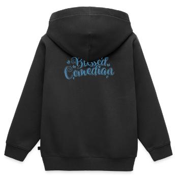 Bless Comédien Humour Blague - Sweat Premium à capuche zippé enfant bio - noir - Dos - AI Model Kid Male (0cm)