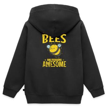 Because Bees are Freaking awesome Tiere - Kinder Premium Organic Zip Hoodie - Schwarz - Hinten - AI Model Kid Male (0cm)