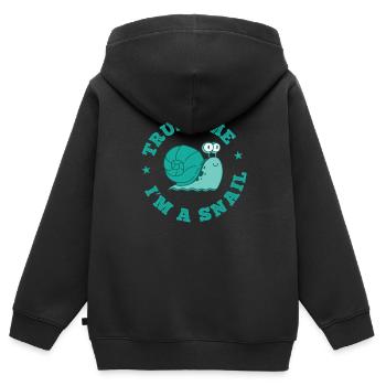 Trust me I'm a Snail Schneckenhaus Tier - Kinder Premium Organic Zip Hoodie - Schwarz - Hinten - AI Model Kid Male (0cm)