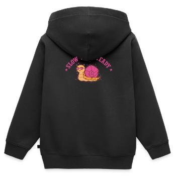 Animal d’escargot lent et stable - Sweat Premium à capuche zippé enfant bio - noir - Dos - AI Model Kid Male (0cm)
