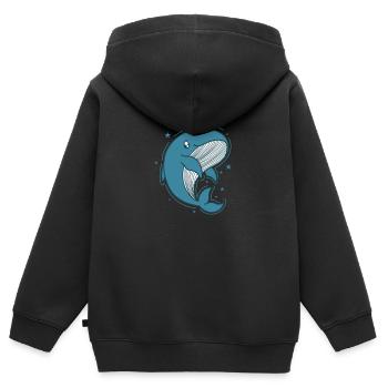Blauwal im Ozean - Kinder Premium Organic Zip Hoodie - Schwarz - Hinten - AI Model Kid Male (0cm)