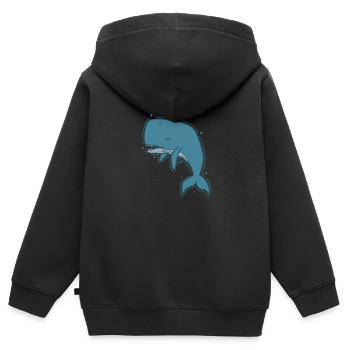 Pottwal Meerestier lebt im Ozean - Kinder Premium Organic Zip Hoodie - Schwarz - Hinten - AI Model Kid Male (0cm)