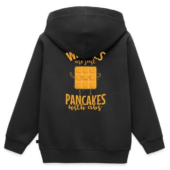 Waffles are just Pancakes Teig Gebäck - Kinder Premium Organic Zip Hoodie - Schwarz - Hinten - AI Model Kid Male (0cm)
