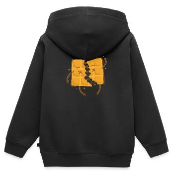 gefüllte Waffel Teig Gebäck Bäcker Snack - Kinder Premium Organic Zip Hoodie - Schwarz - Hinten - AI Model Kid Male (0cm)
