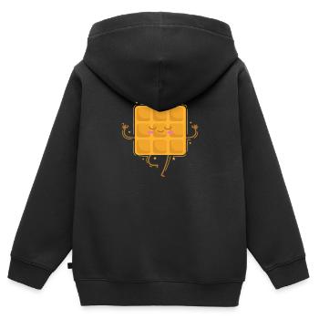 Yoga Waffel Teig Gebäck Snack Bäcker - Kinder Premium Organic Zip Hoodie - Schwarz - Hinten - AI Model Kid Male (0cm)