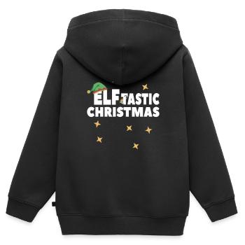 Weihnachtselfen-Familien-Pyjama passender Feiertag - Kinder Premium Organic Zip Hoodie - Schwarz - Hinten - AI Model Kid Male (0cm)