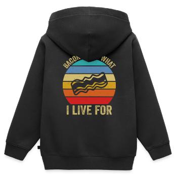Schinken Ist Für Das Ich Lebe Kultur Liebhaber - Kinder Premium Organic Zip Hoodie - Schwarz - Hinten - AI Model Kid Male (0cm)