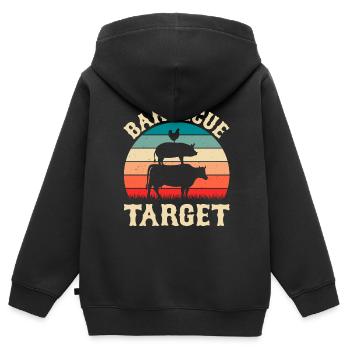 Barbecue Destination Grill Master Barbecue Barbecue Party - Sweat Premium à capuche zippé enfant bio - noir - Dos - AI Model Kid Male (0cm)