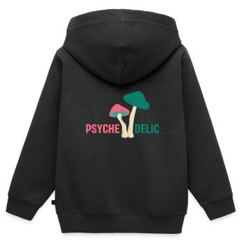 Chasseur de champignons Psyche Delic Psycho Foranger - Sweat Premium à capuche zippé enfant bio - noir - Dos - AI Model Kid Male (0cm)