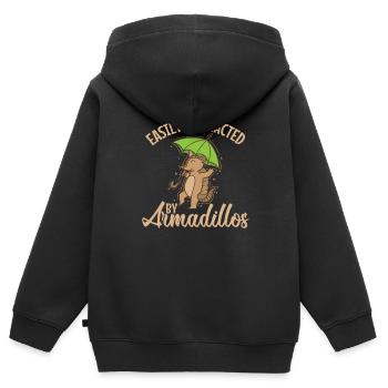 Easily Distracted by Armadillos Mammal - Kids Premium Organic Zip-up Hoodie - black - Back - AI Model Kid Male (0cm)