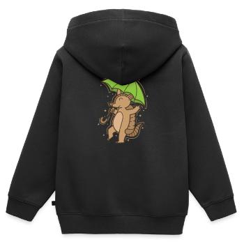 Armadillo with umbrella mammal desert - Kids Premium Organic Zip-up Hoodie - black - Back - AI Model Kid Male (0cm)