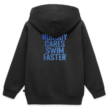 Nobody cares swim Faster Sport Training - Kinder Premium Organic Zip Hoodie - Schwarz - Hinten - AI Model Kid Male (0cm)