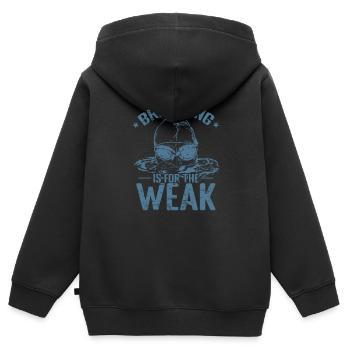 Breathing is for the Weak Schwimmen Sport - Kinder Premium Organic Zip Hoodie - Schwarz - Hinten - AI Model Kid Male (0cm)