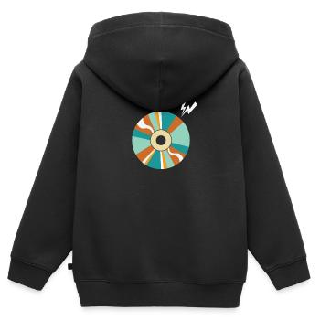 Support de données pour module de stockage rétro CD-Rom - Sweat Premium à capuche zippé enfant bio - noir - Dos - AI Model Kid Male (0cm)