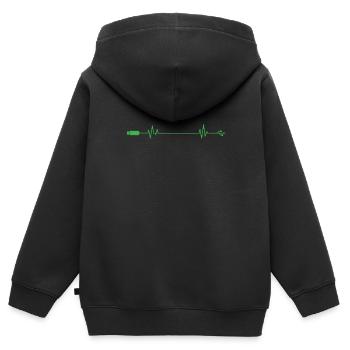 Module de mémoire de ligne de battement de cœur de clé USB - Sweat Premium à capuche zippé enfant bio - noir - Dos - AI Model Kid Male (0cm)