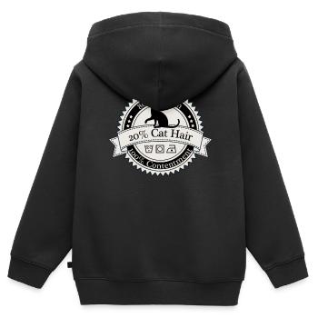 80% Coton 20% Chat Chemise - Sweat Premium à capuche zippé enfant bio - noir - Dos - AI Model Kid Male (0cm)
