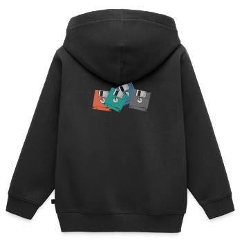 Disquettes colorées Rétro Memory Module Disk - Sweat Premium à capuche zippé enfant bio - noir - Dos - AI Model Kid Male (0cm)