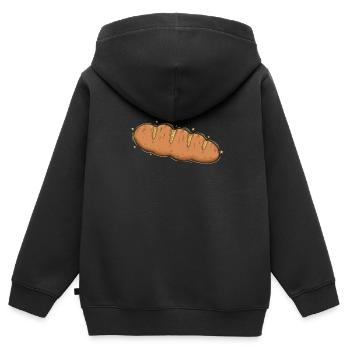 Le pain est un délicieux produit de boulangerie - Sweat Premium à capuche zippé enfant bio - noir - Dos - AI Model Kid Male (0cm)