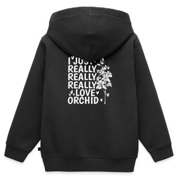 I just Really Really Really Love Orchid Plant - Kids Premium Organic Zip-up Hoodie - black - Back - AI Model Kid Male (0cm)