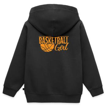 Basketball Girl Mädchen Teamsport - Kinder Premium Organic Zip Hoodie - Schwarz - Hinten - AI Model Kid Male (0cm)