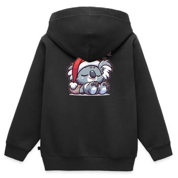 Weihnachtsmütze Weihnachten Lichterkette - Kinder Premium Organic Zip Hoodie - Schwarz - Hinten - AI Model Kid Male (0cm)