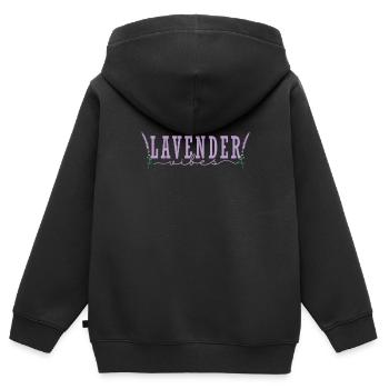 Lavendel Vibes Pflanze Garten Duft - Kinder Premium Organic Zip Hoodie - Schwarz - Hinten - AI Model Kid Male (0cm)