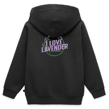 I Love Lavendel Pflanze Garten Duft - Kinder Premium Organic Zip Hoodie - Schwarz - Hinten - AI Model Kid Male (0cm)