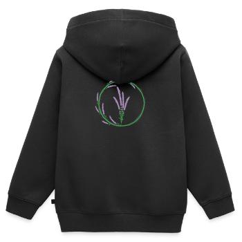 Lavendel Kreis Pflanze Garten Duft - Kinder Premium Organic Zip Hoodie - Schwarz - Hinten - AI Model Kid Male (0cm)