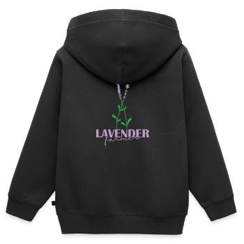 Lavendel Farmer Pflanze Garten Duft - Kinder Premium Organic Zip Hoodie - Schwarz - Hinten - AI Model Kid Male (0cm)