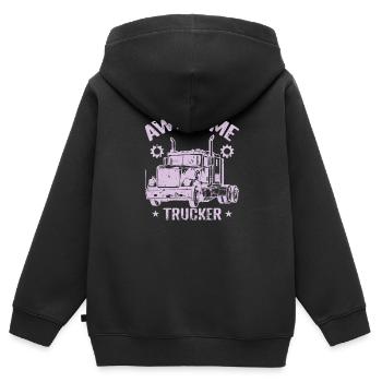 Awesome Trucker Beruf Lieferung - Kinder Premium Organic Zip Hoodie - Schwarz - Hinten - AI Model Kid Male (0cm)