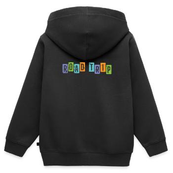 Road Trip Reise Picknick Abenteuer Route - Kinder Premium Organic Zip Hoodie - Schwarz - Hinten - AI Model Kid Male (0cm)