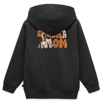 English Springer Spaniel Groovy Springer Mom - Kinder Premium Organic Zip Hoodie - Schwarz - Hinten - AI Model Kid Male (0cm)