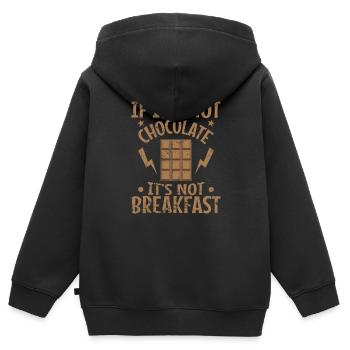 If it's not Chocolate it's not Breakfast - Kinder Premium Organic Zip Hoodie - Schwarz - Hinten - AI Model Kid Male (0cm)