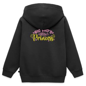 Big Bro's little Princess - Kinder Premium Organic Zip Hoodie - Schwarz - Hinten - AI Model Kid Male (0cm)