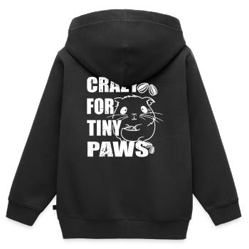 Verrückt nach winzigen Pfoten für Hamsterliebhaber Haustierbesitzer - Kinder Premium Organic Zip Hoodie - Schwarz - Hinten - AI Model Kid Male (0cm)