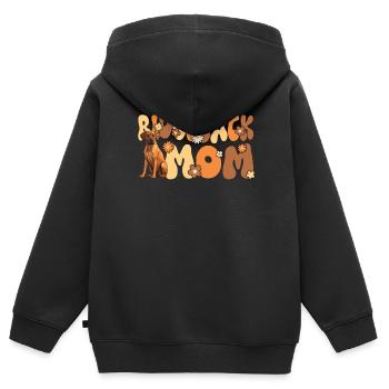 Rhodesian Ridgeback Groovy Ridgeback maman - Sweat Premium à capuche zippé enfant bio - noir - Dos - AI Model Kid Male (0cm)
