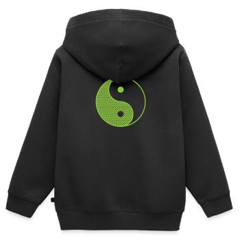 Yin and Yang Contrast - Kids Premium Organic Zip-up Hoodie - black - Back - AI Model Kid Male (0cm)