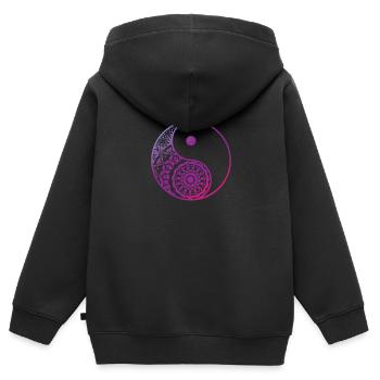 Yin and Yang Gleichgewicht China - Kinder Premium Organic Zip Hoodie - Schwarz - Hinten - AI Model Kid Male (0cm)