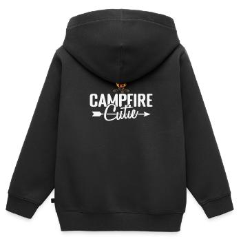 Vacances en camping Campfire Cutie - Sweat Premium à capuche zippé enfant bio - noir - Dos - AI Model Kid Male (0cm)