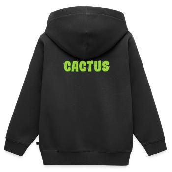 Cactus Pflanze Blume - Kinder Premium Organic Zip Hoodie - Schwarz - Hinten - AI Model Kid Male (0cm)