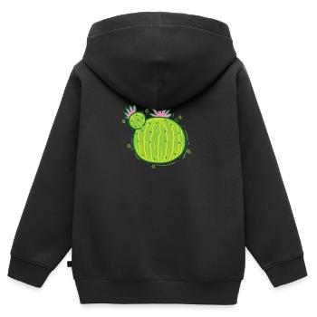 Kaktus Pflanze Dekoration - Kinder Premium Organic Zip Hoodie - Schwarz - Hinten - AI Model Kid Male (0cm)