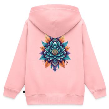 Spirituelle Lotus Lebensblume magische Ästhetik - Kinder Premium Organic Zip Hoodie - Rosa - Hinten - AI Model Kid Female (0cm)