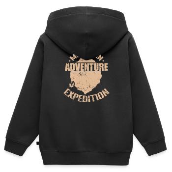Adventure Expedition Bouldern - Kinder Premium Organic Zip Hoodie - Schwarz - Hinten - AI Model Kid Male (0cm)