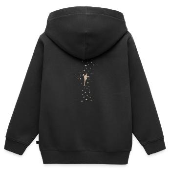 Kletterwand Bouldern - Kinder Premium Organic Zip Hoodie - Schwarz - Hinten - AI Model Kid Male (0cm)