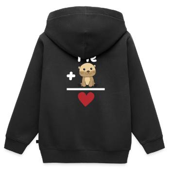 Lustige Otter rechen Formel für Tierliebhaber - Kinder Premium Organic Zip Hoodie - Schwarz - Hinten - AI Model Kid Male (0cm)
